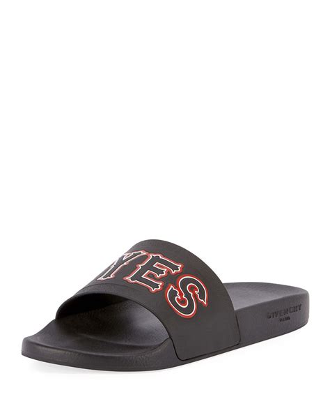 givenchy real eyes pool slide sandal black red|Givenchy Real Eyes Pool Slide Sandal Black Red Size .